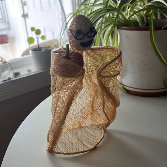 Halloween ghost with pumpkin and glasses wire decor - Picture 1 of 2